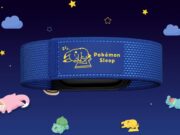 Fitbit Air Pokemon Sleep Special Edition Preorders Open Blue Fitbit Air band with a sleeping Pikachu silk-print label among cartoon sleeping Pokemon on a night-sky backdrop