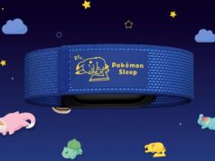Fitbit Air Pokemon Sleep Special Edition Preorders Open Blue Fitbit Air band with a sleeping Pikachu silk-print label among cartoon sleeping Pokemon on a night-sky backdrop