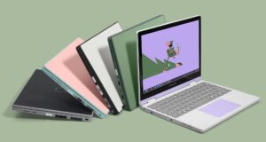 Framework Laptop 12 colorways with one lavender convertible open