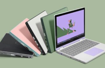 Framework Laptop 12 colorways with one lavender convertible open