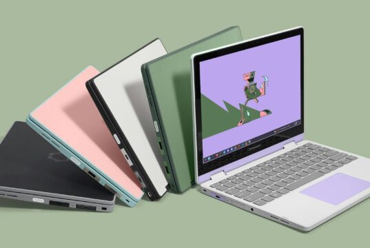 Framework Laptop 12 colorways with one lavender convertible open