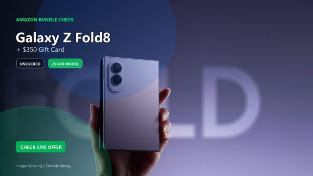 Samsung Galaxy Z Fold8 $350 Gift Card deal hero Samsung Galaxy Z Fold8 foldable with verified $350 Amazon Gift Card bundle