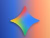 Google Gemini spark icon on a colorful editorial background