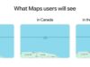 Three Google Maps panels labeled Lake America in the US, Lake Ontario in Canada, and both names for the rest of the world