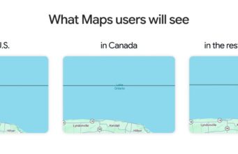 Google Maps Lake America Label Hits US Users Three Google Maps panels labeled Lake America in the US, Lake Ontario in Canada, and both names for the rest of the world