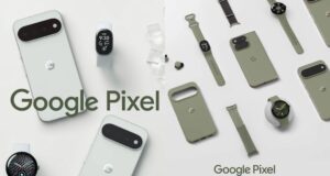 Google Pixel ads showing an unannounced oblong fitness tracker with a screen next to Pixel 11 phones