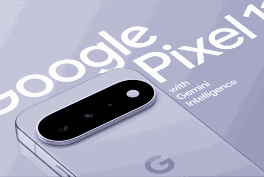 Google Pixel 11 in lavender with camera bar and Google Pixel 11 wordmark