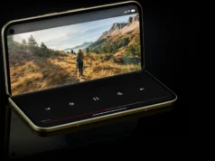 Google Pixel 11 Pro Fold in tabletop mode with a video playing on the inner display