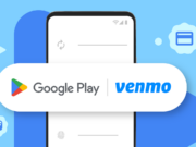 Venmo on Google Play Covers Apps, Games and Subscriptions Venmo on Google Play: Google Play and Venmo logos over a phone payment screen