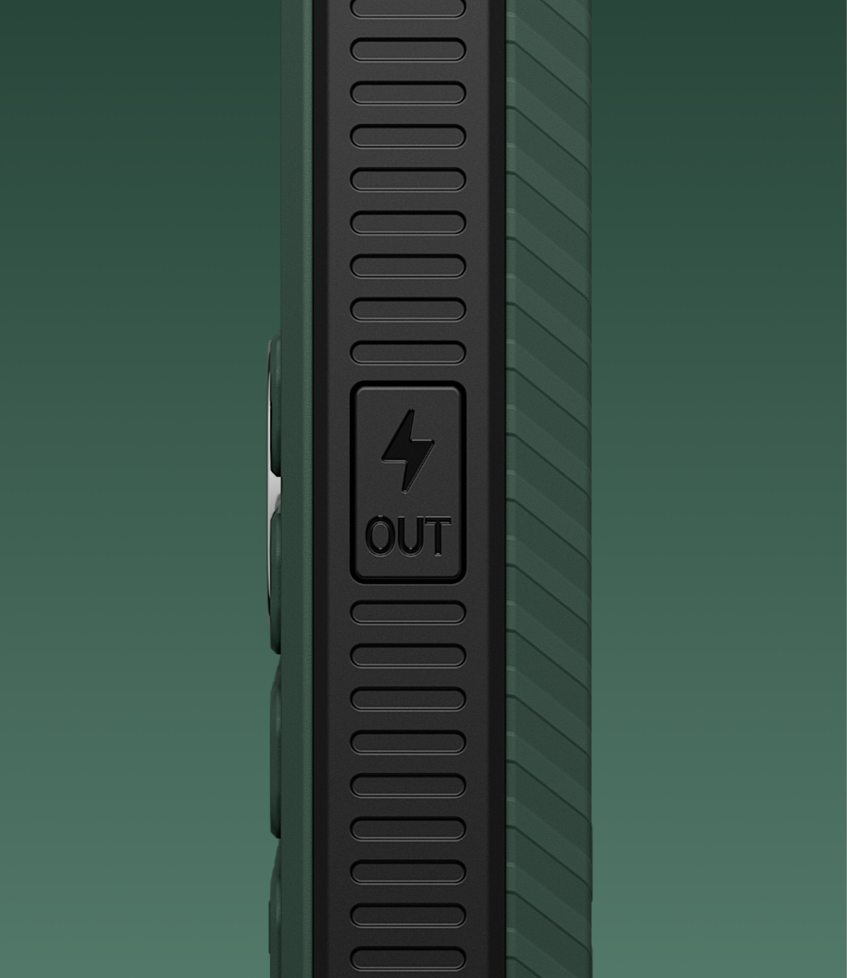 Close-up of the Nokia 300 Charge power-output button