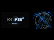 IRIS2 secure connectivity logo with EU flag beside a connected globe with orbital arcs