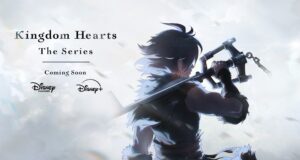 Official Kingdom Hearts The Series key art of a Keyblade wielder, coming soon to Disney Channel and Disney+