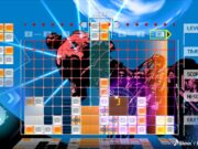 Lumines Remastered Hits iOS and Android Official Lumines Remastered mobile screenshot of orange and white blocks on a blue stage