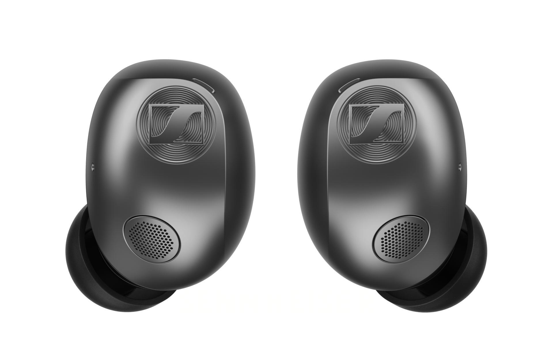 Sennheiser Momentum True Wireless 5 graphite earbuds shown front-on