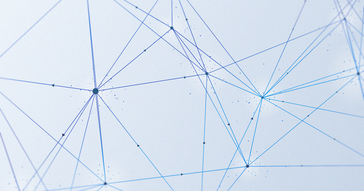 Abstract blue network of nodes and arrows from Meta's Muse Glimmer research blog