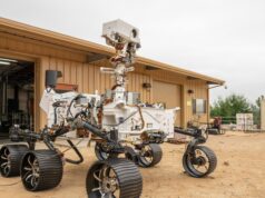 NASA PROMISE Rover: Mars Test Twin May Roll to the Moon NASA PROMISE rover candidate OPTIMISM, the Perseverance engineering twin, at JPL's Mars Yard