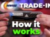 Newegg trade-in official video still of a RAM module with How it works overlay