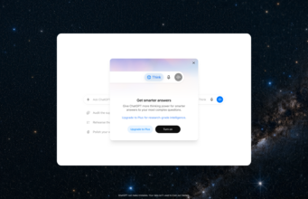 ChatGPT Free Unlimited Text Starts Next Week for Free and Go ChatGPT free unlimited text interface with Think button and smarter answers dialog on GPT-5.6 Luna