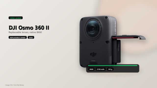 osmo-360-ii-mjherodeals-platform DJI Osmo 360 II official camera on an editorial canvas with a spec platform covering the base