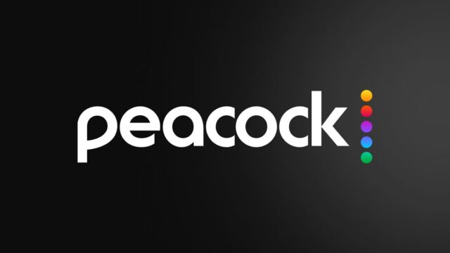 peacock-subscription-prices-logo Peacock streaming logo on a dark background