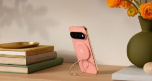 Pixel 11 cases: a matching Pixelsnap case and Ring Stand on a desk