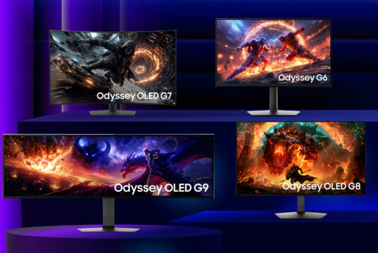Samsung 2027 Odyssey gaming monitor lineup including OLED G9, OLED G7, OLED G8, and the Samsung 1,100Hz Odyssey G6.