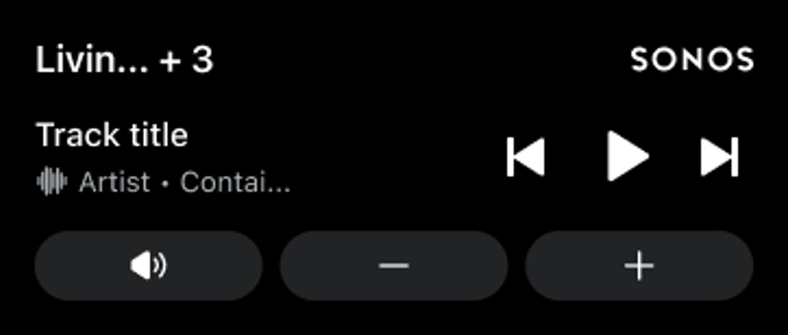 Sonos Live Activities expanded Dynamic Island controls for play, skip, mute, and volume