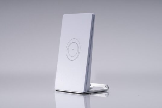 Starlink Router Mini standing on a metal kickstand