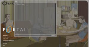 Portal 2 July 2009 menu with Aperture art and a developer console overlay from the Steam2 leak