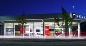 Tesla China Door-Handle Recall Covers Nearly 3 Million Cars Tesla vehicle at an official Tesla annual service and recall support hub, illustrating the Tesla China door-handle recall