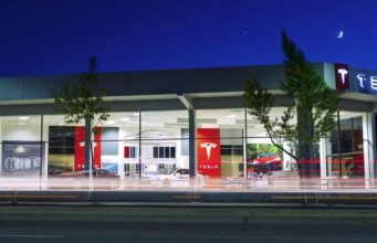 Tesla China Door-Handle Recall Covers Nearly 3 Million Cars Tesla vehicle at an official Tesla annual service and recall support hub, illustrating the Tesla China door-handle recall