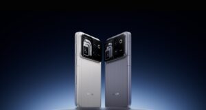 Honor Robot Phone in silver and grey, rear view showing the gimbal camera module