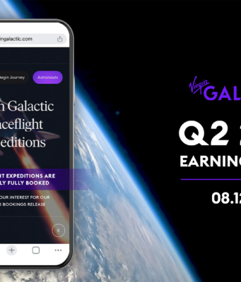 Virgin Galactic Delays First Delta-Class Flight to 2027 Virgin Galactic Q2 2026 earnings update graphic showing its fully booked spaceflight expeditions page