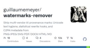 Official GitHub social card for guillaumemeyer/watermarks-remover