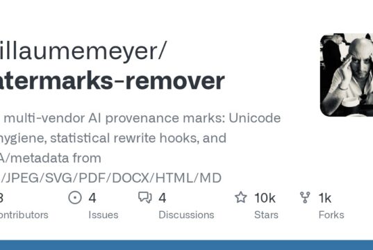 Official GitHub social card for guillaumemeyer/watermarks-remover