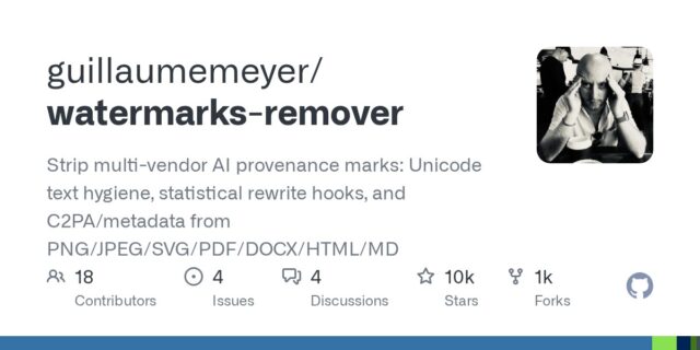 watermarks-remover-github Official GitHub social card for guillaumemeyer/watermarks-remover