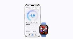 The redesigned Health app on an iPhone 18 Pro next to an Apple Watch Series 12