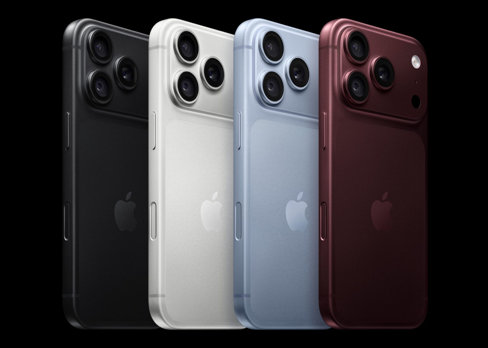 iPhone 18 Pro lineup in black, silver, glacier and burgundy