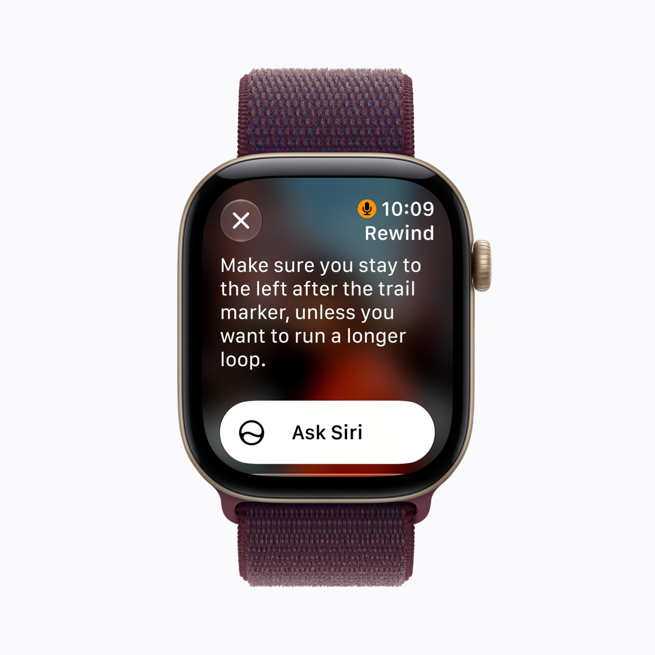 Apple Watch Series 12 showing a Live Rewind text snippet of the last 15 seconds of conversation