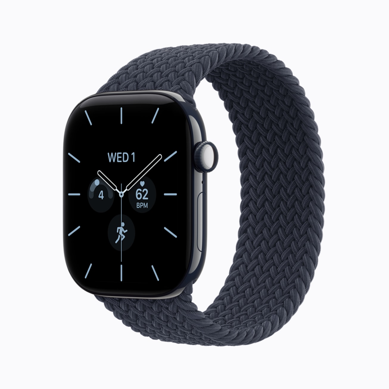 Apple Watch Series 12 in night blue ceramic with a navy braided Solo Loop band