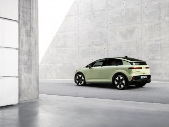 Audi A2 e-tron exterior shot in Pistachio green