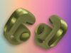 Bose Open Earbuds Add a $199 Sport Model and New Ultra Bose open earbuds: Ultra Open Earbuds (2nd Gen) in Olive Green on a colorful background