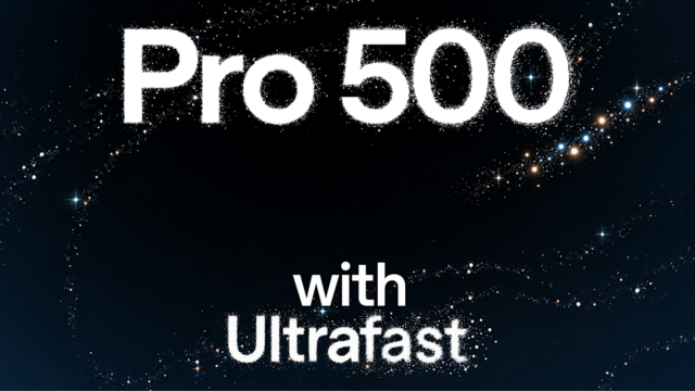 OpenAI ChatGPT Pro 500 graphic with Ultrafast lettering over a starfield