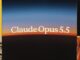 Claude Opus 5.5 launch artwork from Anthropic showing the model name over a horizon at dusk