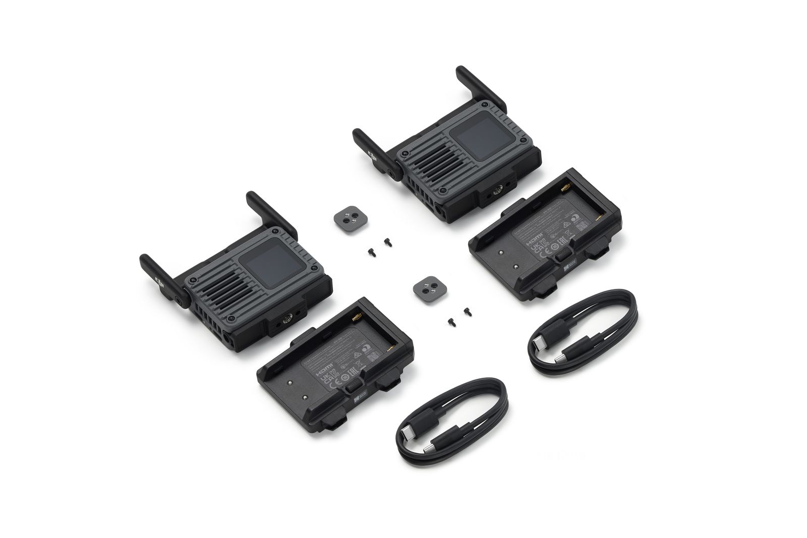 DJI SDR Transmission 2 Combo with two transceivers, battery adapters, mounting hardware and USB-C cables
