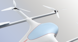 DoorDash Air delivery aircraft with six propellers in an official rendering