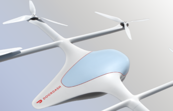 DoorDash Air Plans Drone Deliveries With Chipotle and Popeyes DoorDash Air delivery aircraft with six propellers in an official rendering