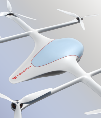 DoorDash Air Plans Drone Deliveries With Chipotle and Popeyes DoorDash Air delivery aircraft with six propellers in an official rendering
