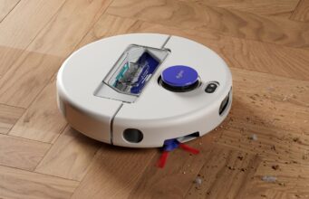 Dyson Nurovi R1 skips the mop and costs $549.99 Dyson Nurovi R1 Dry robot vacuum collecting debris on a wood floor