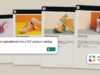 Adobe for Slack workflow turning a spreadsheet prompt into a PDF product catalog of sneaker cards.